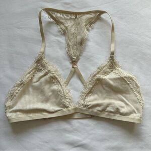 Aerie Happy Lace Ribbed Bralette NWOT